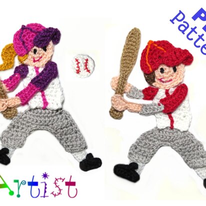 Baseball Crochet Applique Pattern