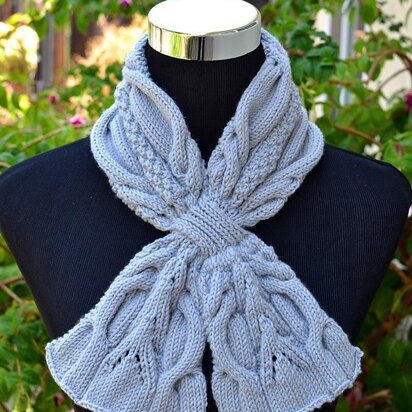 Urban Cables Scarf ( Keyhole / Ascot / Pull-Through / Vintage / Stay On / Cable Scarf Knitting Pattern )