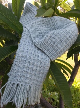 Easy Waffle Stitch Hat & Scarf