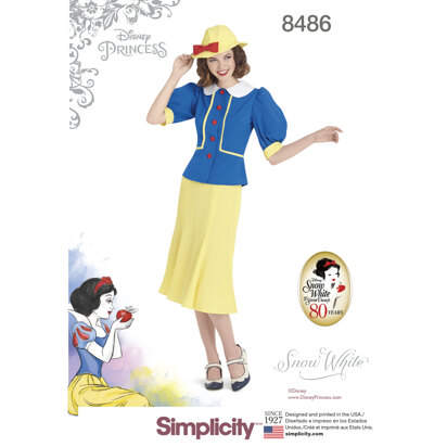 Simplicity 8486 Women's 1930's Snow White Dress and Hat - Sewing Pattern