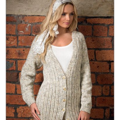 Ladies' Cardigan in James C. Brett Rustic with Wool Aran - JB132