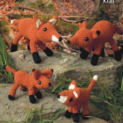 The Fox Family in King Cole Merino DK - 9032 - Downloadable PDF