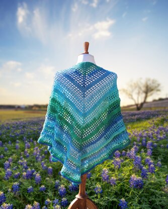 Spring bluebonnet shawl