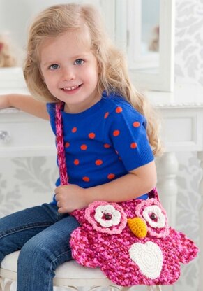 Wise Owl Tote Bag in Red Heart Super Saver Economy Solids and Prints - LW3066