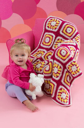 Bright Eyes Baby Blanket in Red Heart With Love Solids - LW4634 - Downloadable PDF