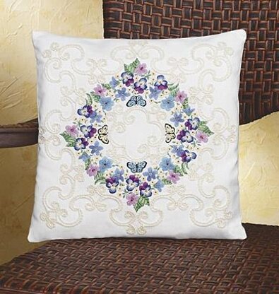 Janlynn Floral Fantasy Pillow Embroidery Kit - 35.5 x 35.5 cm