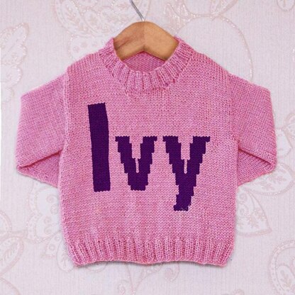 Intarsia - Ivy Moniker Chart - Childrens Sweater