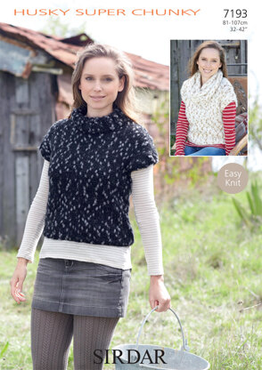Sleeveless Tops and Cowl in Sirdar Husky - 7193 - Downloadable PDF