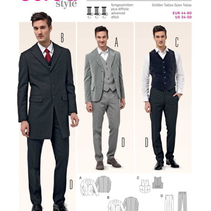 Burda Style Menswear Sewing Pattern B6871 - Paper Pattern, Size 34 - 50