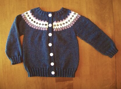 Toddler girl fair isle cardigan