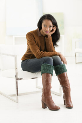 Cozy Boot Toppers in Lion Brand Wool Ease Tonal - L50307 - Downloadable PDF