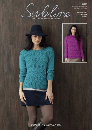 Womens Sweater in Sublime Superfine Alpaca DK - 6113 - Leaflet