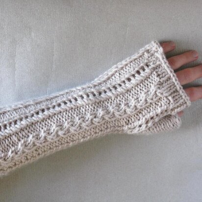 Lace and Cable Mitts