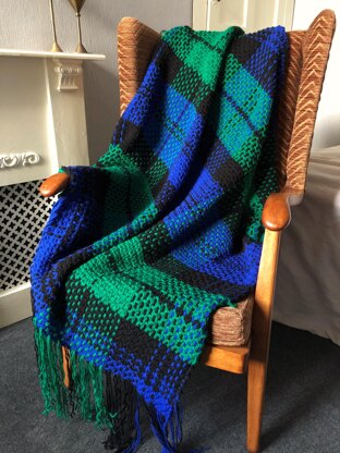 Crochet & Weave Black Watch Tartan Throw