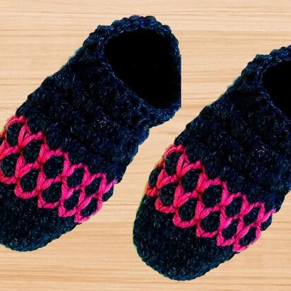 A crochet Purple & Blue men shoes