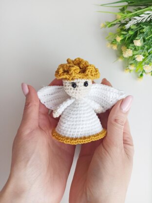 Christmas angel ornament, Crochet angel pattern, angel anigurumi pattern