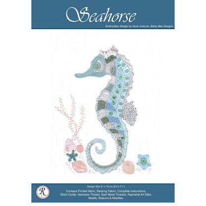 Rajmahal Seahorse Embroidery Kit - 21 x 18cm