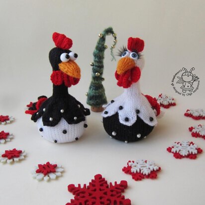 Funny Roosters - knitting pattern