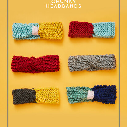 Funky Chunky Headbands - Free Knitting Pattern For Women in Paintbox Yarns Simply Super Chunky