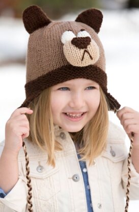 Bashful Bear Hat in Red Heart Super Saver Economy Solids - LW4245