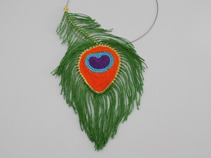 Peacock feather necklace