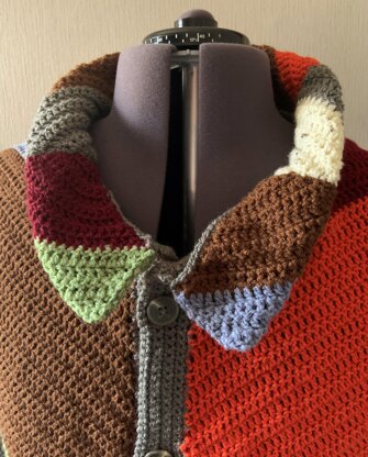 Patchwork Hooded Cardigan