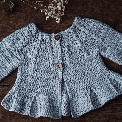 Cable Cardigan with Pleats
