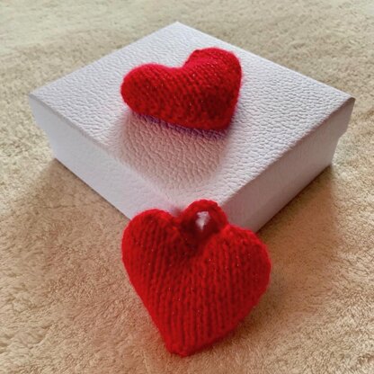 Red Heart Decoration in King Cole Glitz DK