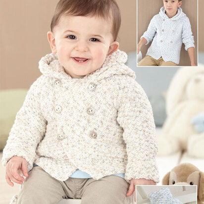 Hooded Coat and Mittens in Sirdar Snuggly Spots DK - 4569 - Downloadable PDF