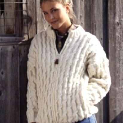 Zip Front Jacket in Patons Classic Wool Worsted - knitting pattern