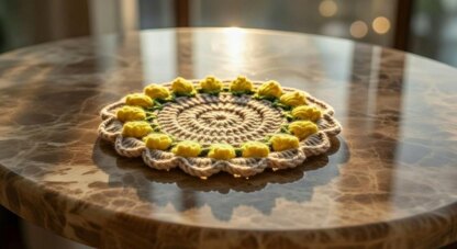 Crochet Round Coaster Pattern PDF + Video Tutorial – Easy Beginner Crochet Table Decor
