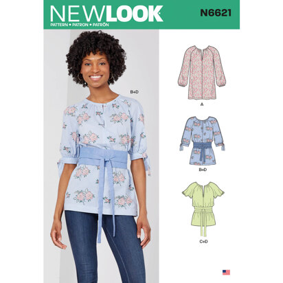 New Look N6621 Misses' Top Or Tunic 6621 - Paper Pattern, Size 8-10-12-14-16-18-20