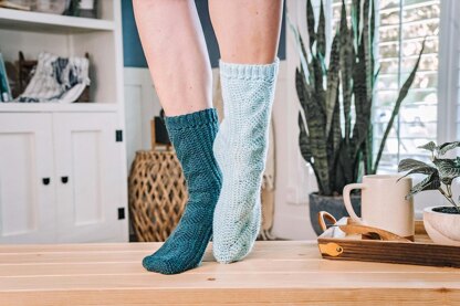 All Cabled Up In Sunshine Crochet Socks