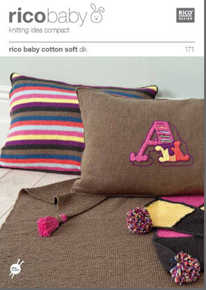 Baby Cushions and Blanket in Rico Baby Cotton Soft DK - 171