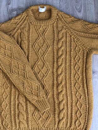 Aran Accents Raglan Sweater