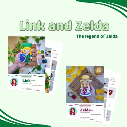 Princess Zelda and Link (The legend of Zelda) Amigurumi Pattern Bundle