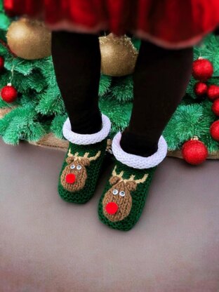 Reindeer Christmas Slippers