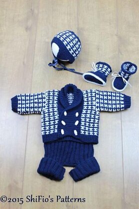 Knitting Pattern boys set UK & USA Tersm #322