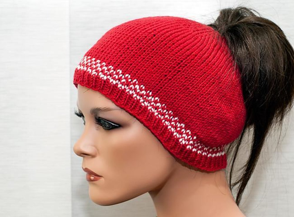 Hat with best sale pigtail holes