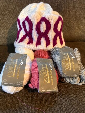Ribbons of hope  wool hat #2
