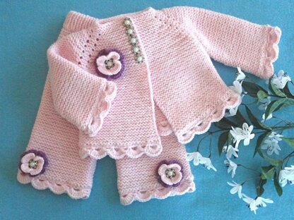 Pattern Baby Jacket Garter Stitch and Baby Pants