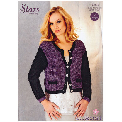 Ladies Short Cardigan in Stylecraft Stars DK - 8943