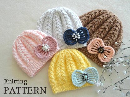 Knitting PATTERN Baby Girl Outfit Baby Sweater and Hat