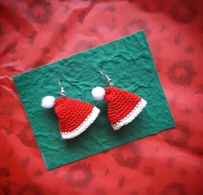 Mini Santa Hat Christmas Earrings