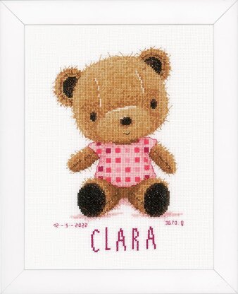 Vervaco Counted Cross Stitch Teddy Bear Cross Stitch Kit - 18cm x 27cm/7.2in x 10.8in