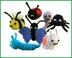 Finger puppets: 7 garden creatures: bee, snail, caterpillar, ladybird, worm, butterfly, spider