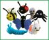 Finger puppets: 7 garden creatures: bee, snail, caterpillar, ladybird, worm, butterfly, spider