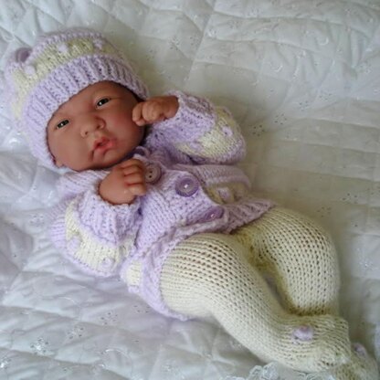 Knitting Pattern for 10&15 inch Dolls, Cardigan, leggings and Hat