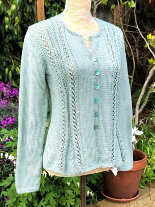 Cardigan with Lacy Godets