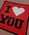 C2C Crochet Pattern I LOVE YOU Red Throw Intarsia Valentine's Day